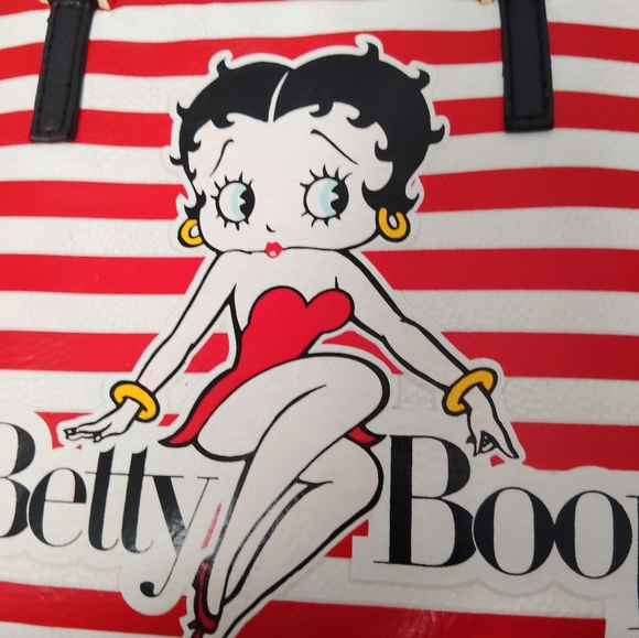 Betty Boop Handbag Purse Red White Stripe - Picture 2 of 16
